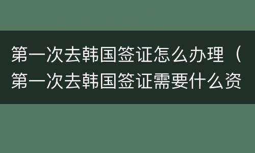 第一次去韩国签证怎么办理（第一次去韩国签证需要什么资料）