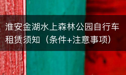淮安金湖水上森林公园自行车租赁须知（条件+注意事项）