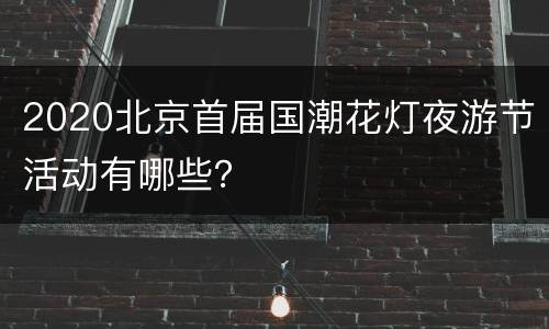 2020北京首届国潮花灯夜游节活动有哪些？