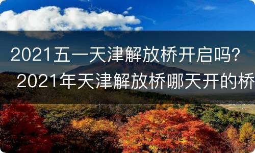 2021五一天津解放桥开启吗？ 2021年天津解放桥哪天开的桥