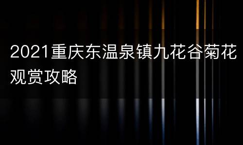 2021重庆东温泉镇九花谷菊花观赏攻略