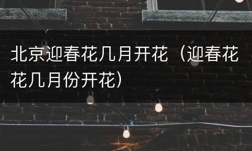 北京迎春花几月开花（迎春花花几月份开花）