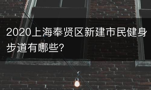 2020上海奉贤区新建市民健身步道有哪些？