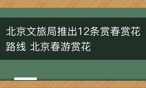 北京文旅局推出12条赏春赏花路线 北京春游赏花