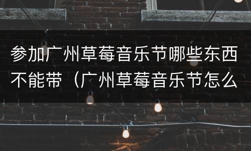 参加广州草莓音乐节哪些东西不能带（广州草莓音乐节怎么买票）