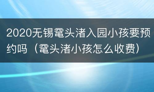 2020无锡鼋头渚入园小孩要预约吗（鼋头渚小孩怎么收费）