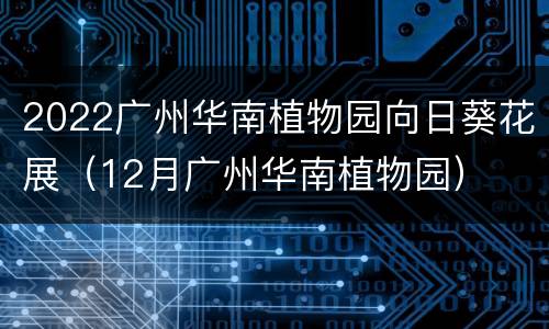 2022广州华南植物园向日葵花展（12月广州华南植物园）