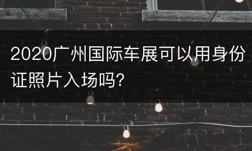 2020广州国际车展可以用身份证照片入场吗？