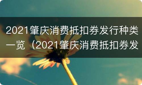 2021肇庆消费抵扣券发行种类一览（2021肇庆消费抵扣券发行种类一览表图片）