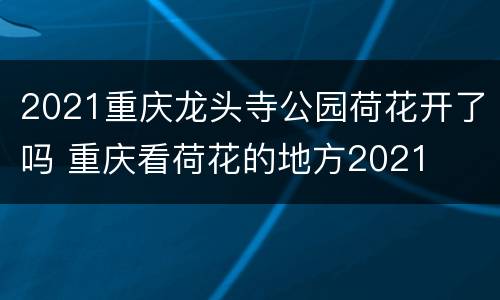 2021重庆龙头寺公园荷花开了吗 重庆看荷花的地方2021