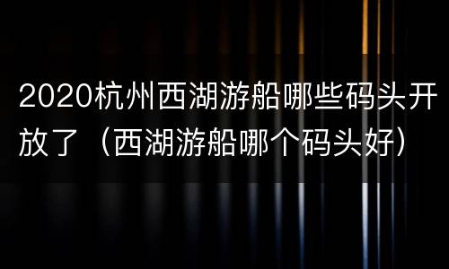 2020杭州西湖游船哪些码头开放了（西湖游船哪个码头好）