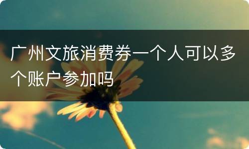广州文旅消费券一个人可以多个账户参加吗