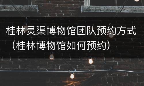 桂林灵渠博物馆团队预约方式（桂林博物馆如何预约）