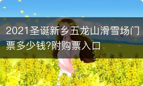 2021圣诞新乡五龙山滑雪场门票多少钱?附购票入口