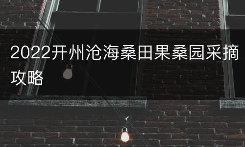 2022开州沧海桑田果桑园采摘攻略