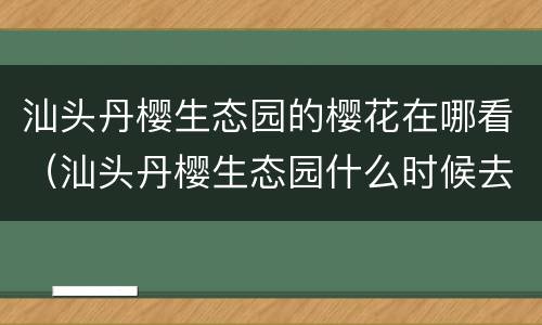 汕头丹樱生态园的樱花在哪看（汕头丹樱生态园什么时候去最美）