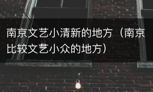 南京文艺小清新的地方（南京比较文艺小众的地方）