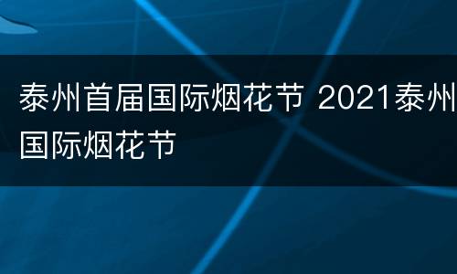 泰州首届国际烟花节 2021泰州国际烟花节