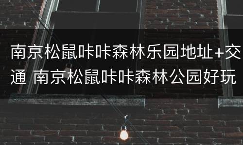 南京松鼠咔咔森林乐园地址+交通 南京松鼠咔咔森林公园好玩吗