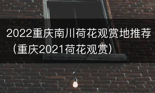 2022重庆南川荷花观赏地推荐（重庆2021荷花观赏）