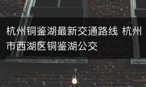 杭州铜鉴湖最新交通路线 杭州市西湖区铜鉴湖公交