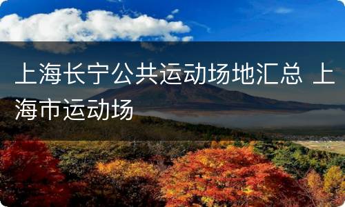 上海长宁公共运动场地汇总 上海市运动场