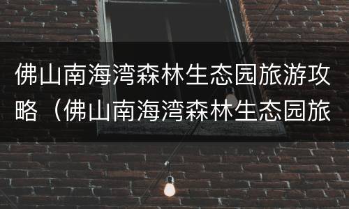 佛山南海湾森林生态园旅游攻略（佛山南海湾森林生态园旅游攻略攻略）