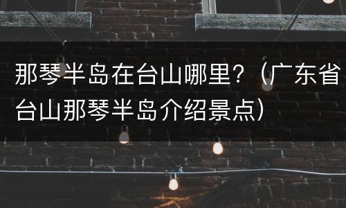 那琴半岛在台山哪里?（广东省台山那琴半岛介绍景点）