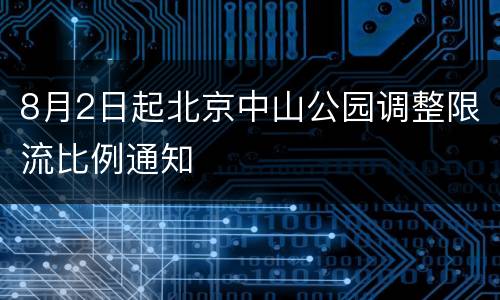 8月2日起北京中山公园调整限流比例通知