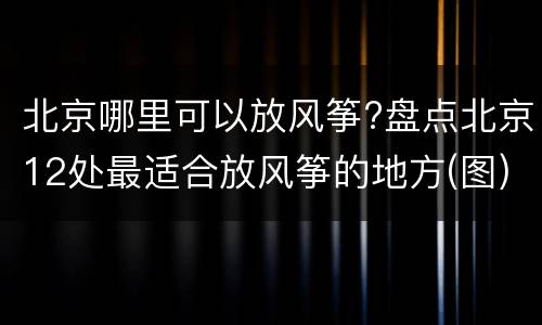 北京哪里可以放风筝?盘点北京12处最适合放风筝的地方(图)