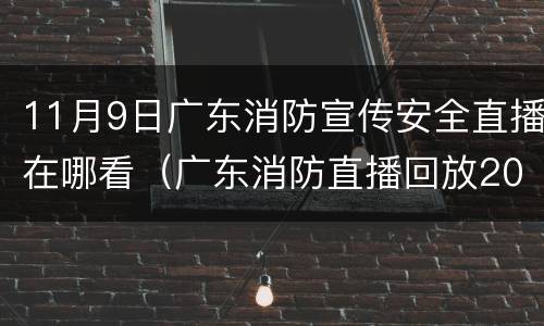 11月9日广东消防宣传安全直播在哪看（广东消防直播回放2021）