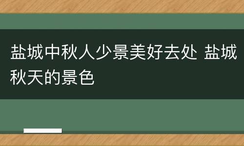盐城中秋人少景美好去处 盐城秋天的景色