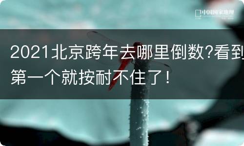 2021北京跨年去哪里倒数?看到第一个就按耐不住了！