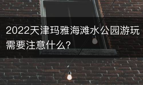 2022天津玛雅海滩水公园游玩需要注意什么？
