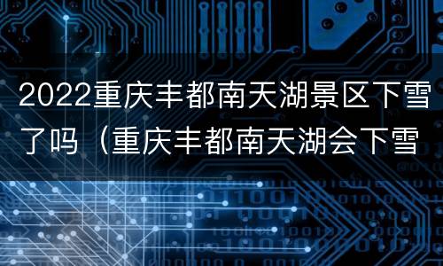 2022重庆丰都南天湖景区下雪了吗（重庆丰都南天湖会下雪吗）