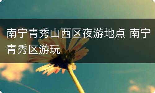 南宁青秀山西区夜游地点 南宁青秀区游玩