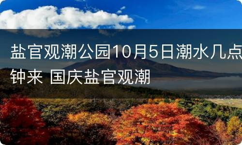 盐官观潮公园10月5日潮水几点钟来 国庆盐官观潮