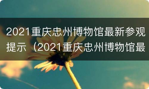 2021重庆忠州博物馆最新参观提示（2021重庆忠州博物馆最新参观提示书）