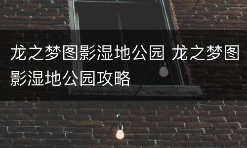 龙之梦图影湿地公园 龙之梦图影湿地公园攻略