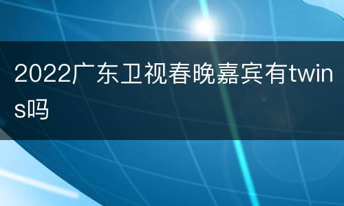 2022广东卫视春晚嘉宾有twins吗