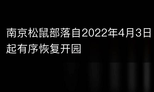 南京松鼠部落自2022年4月3日起有序恢复开园