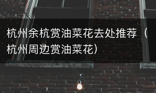 杭州余杭赏油菜花去处推荐（杭州周边赏油菜花）