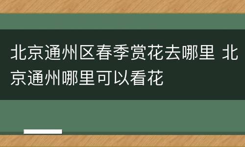 北京通州区春季赏花去哪里 北京通州哪里可以看花