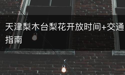 天津梨木台梨花开放时间+交通指南