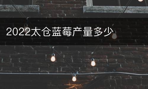 2022太仓蓝莓产量多少