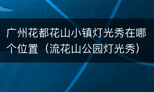 广州花都花山小镇灯光秀在哪个位置（流花山公园灯光秀）