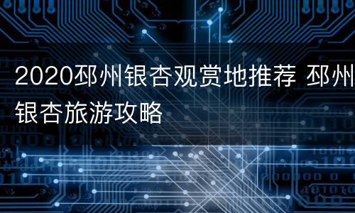 2020邳州银杏观赏地推荐 邳州银杏旅游攻略