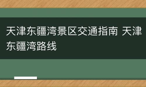 天津东疆湾景区交通指南 天津东疆湾路线