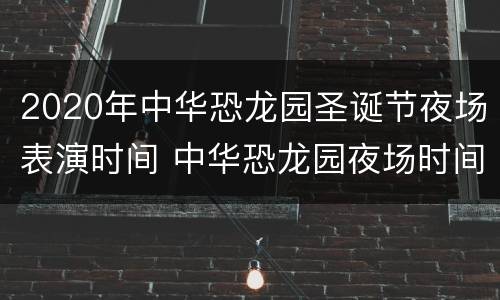 2020年中华恐龙园圣诞节夜场表演时间 中华恐龙园夜场时间2021