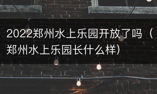 2022郑州水上乐园开放了吗（郑州水上乐园长什么样）